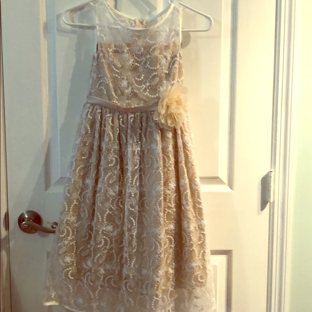 Kid’s Dream. Gold formal lace dress.